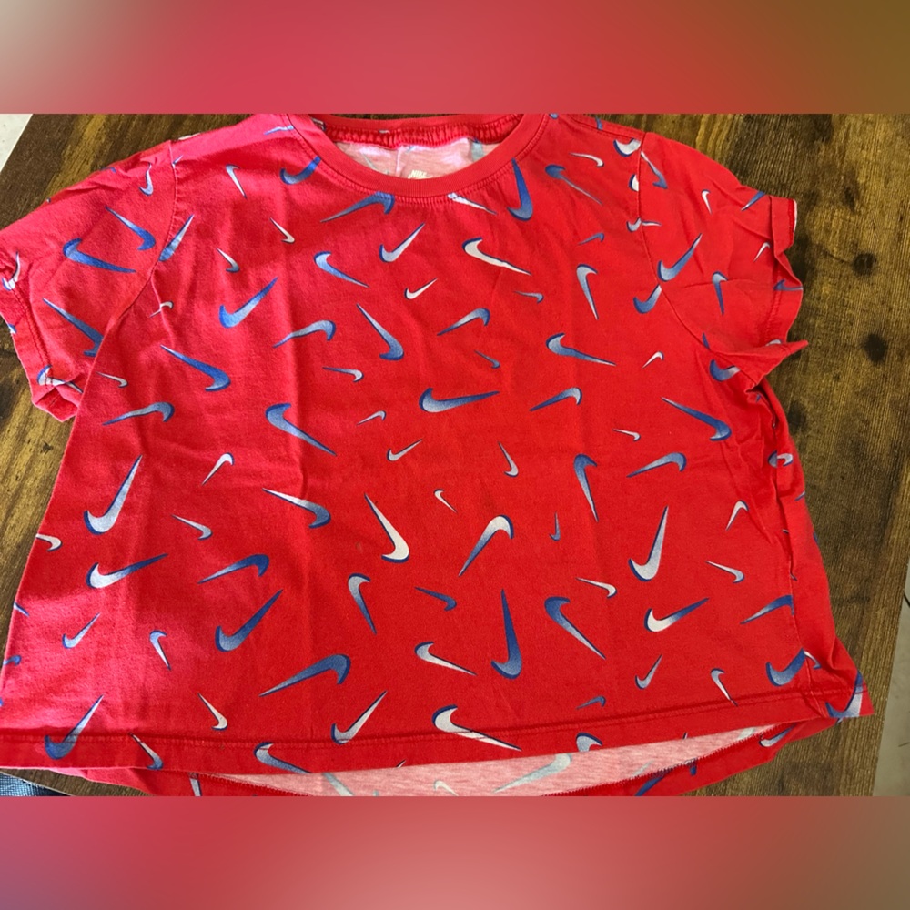 Nike Red Tee with White Logo